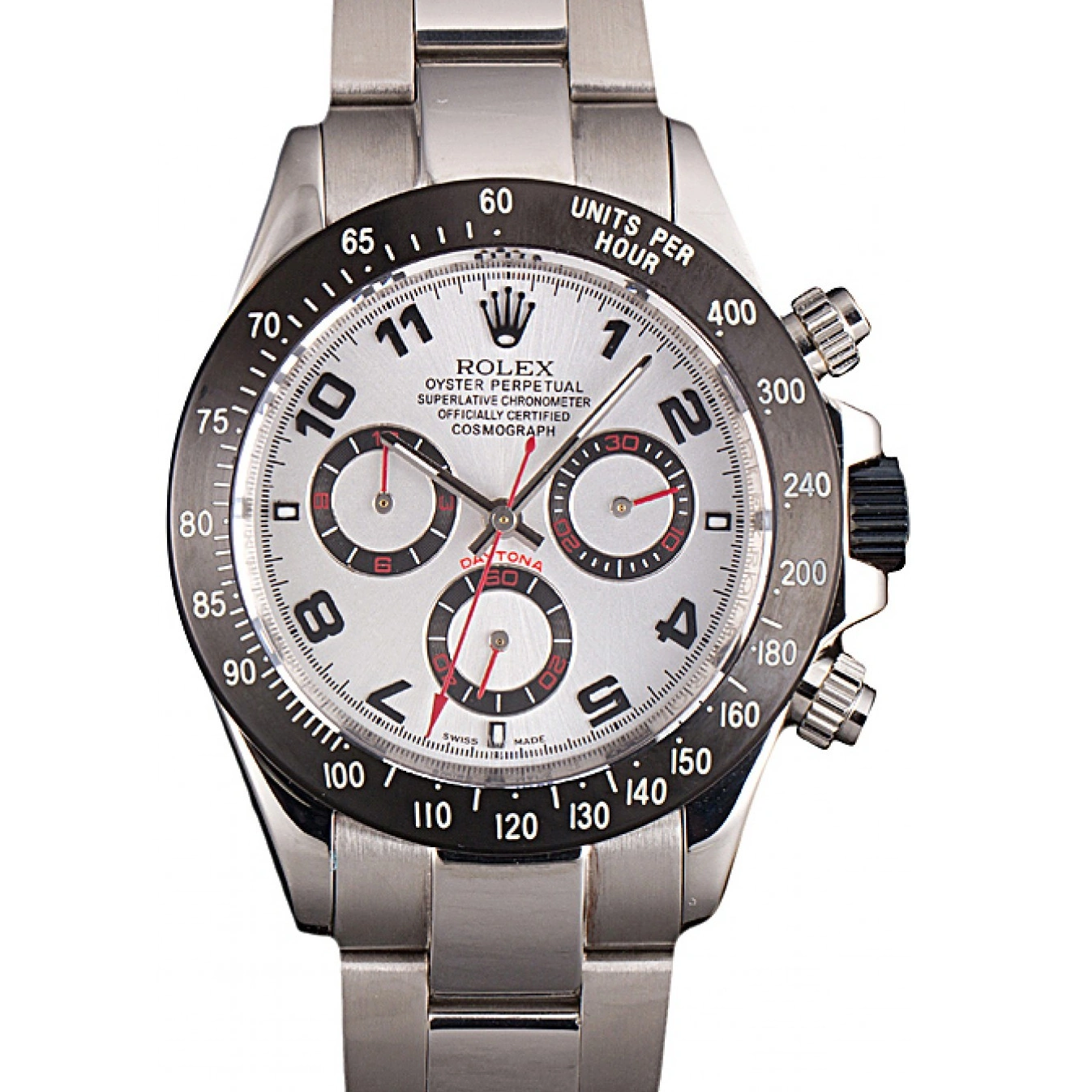Rolex Enameled Daytona Dial Black Silver Stainless Steel 1027